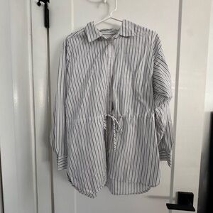 LOFT cinched waist tunic  button down